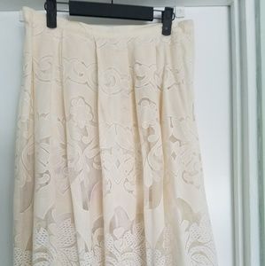 Beige Lace Full Skirt